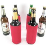 4 Flaschenkühler faltbar für 0,5L Bierflaschen in rot