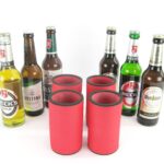 4er Set Getränkekühler für 0,33L Flasche Rot