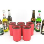 5er Set Getränkekühler für 0,33L Flasche Rot