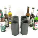 4er Set Getränkekühler für 0,33L Flasche Schwarz