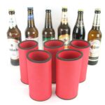 5er Set Getränkekühler für 0,5L Flasche Rot
