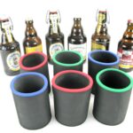 6er Set Getränkekühler für 0,33L kurze Bierflaschen Schwarz