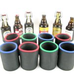 8er Set Getränkekühler für 0,33L kurze Bierflaschen Schwarz