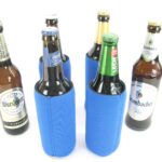 4 Flaschenkühler faltbar für 0,5L Bierflaschen in blau
