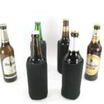 4 Flaschenkühler faltbar für 0,5L Bierflaschen in schwarz