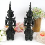 Ein Paar schwarze Tempelwächter