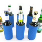 6 Flaschenkühler faltbar für 0,33L Bierflaschen in blau