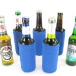 5 Flaschenkühler faltbar für 0,33L Bierflaschen in blau