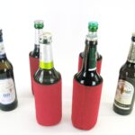 4 Flaschenkühler faltbar für 0,33L Bierflaschen in rot