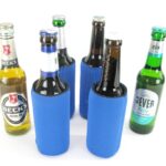 4 Flaschenkühler faltbar für 0,33L Bierflaschen in blau