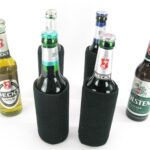 4 Flaschenkühler faltbar für 0,33L Bierflaschen in schwarz