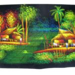 Handbemaltes Samtbild mit Neoneffekt. (Bild 2-38x25cm)