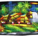 Handbemaltes Samtbild mit Neoneffekt. (Bild 4-38x25cm)