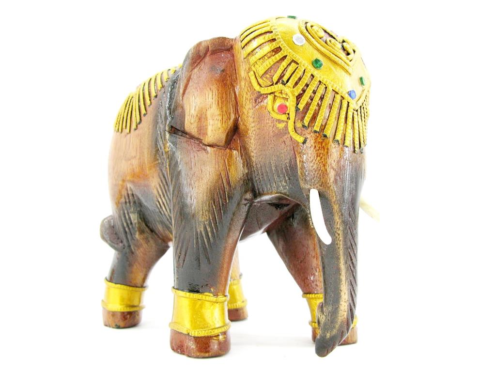 XL Elefant Teakholz geschnitzt a Wunderschöner handgeschnitzter Holzelefanten XL – Bild 1