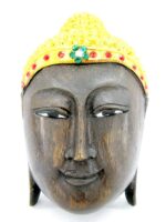 Eine wunderschöne schwarze XL Buddha Maske aus Echtholz