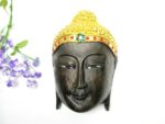 Eine wunderschöne schwarze XL Buddha Maske aus Echtholz – Bild 2