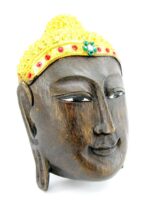 Eine wunderschöne schwarze XL Buddha Maske aus Echtholz – Bild 3