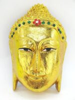 Eine wunderschöne goldene XL Buddha Maske aus Echtholz