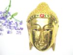 Eine wunderschöne goldene XL Buddha Maske aus Echtholz – Bild 2