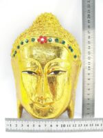 Eine wunderschöne goldene XL Buddha Maske aus Echtholz – Bild 5