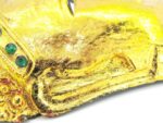 Eine wunderschöne goldene XL Buddha Maske aus Echtholz – Bild 11