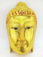 Eine wunderschöne goldene XXL Buddha Maske aus Echtholz