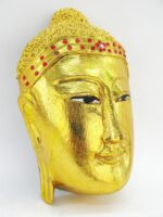 Eine wunderschöne goldene XXL Buddha Maske aus Echtholz – Bild 3