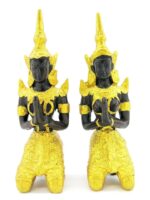 2x schwarz-goldene Tempelwächter - Teppanom - Größe Medium