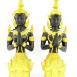 XL 2x schwarz-goldene Tempelwächter - Teppanom - m&f