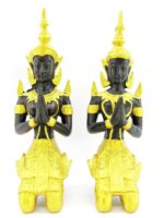 XL 2x schwarz-goldene Tempelwächter - Teppanom - m&f