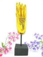 2x linke und rechte M Hand Buddha´s aus Echtholz - Sockel – Bild 14