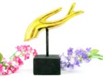 2x linke und rechte M Hand Buddha´s aus Echtholz - Sockel – Bild 2