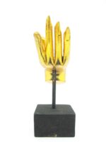 2x linke und rechte M Hand Buddha´s aus Echtholz - Sockel – Bild 4