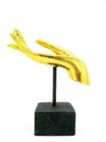2x linke und rechte M Hand Buddha´s aus Echtholz - Sockel – Bild 6
