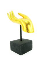2x linke und rechte M Hand Buddha´s aus Echtholz - Sockel – Bild 7