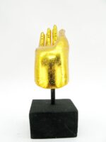 2x linke und rechte M Hand Buddha´s aus Echtholz - Sockel – Bild 8