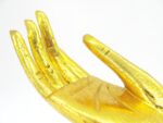 2x linke und rechte M Hand Buddha´s aus Echtholz - Sockel – Bild 9