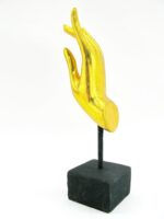 2x linke und rechte M Hand Buddha´s aus Echtholz - Sockel – Bild 7