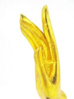 2x linke und rechte M Hand Buddha´s aus Echtholz - Sockel – Bild 9