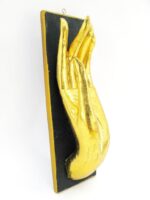 Eine goldene linke XL Hand Buddha´s aus Echtholz – Bild 4