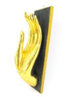 Eine goldene linke XL Hand Buddha´s aus Echtholz – Bild 5