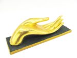 Eine goldene linke XL Hand Buddha´s aus Echtholz – Bild 9