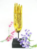 Goldene rechte und linke XL Hand Buddha´s aus Echtholz – Bild 13