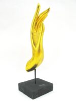 Eine goldene linke XXL Hand Buddha´s aus Echtholz - Sockel – Bild 3