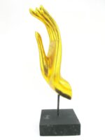 Eine goldene linke XXL Hand Buddha´s aus Echtholz - Sockel – Bild 6