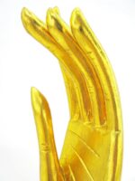 Eine goldene linke XXL Hand Buddha´s aus Echtholz - Sockel – Bild 7