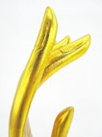 Eine goldene linke XXL Hand Buddha´s aus Echtholz - Sockel – Bild 9