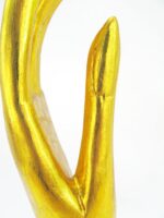 Eine goldene linke XXL Hand Buddha´s aus Echtholz - Sockel – Bild 10