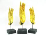 Eine goldene linke XXL Hand Buddha´s aus Echtholz - Sockel – Bild 13