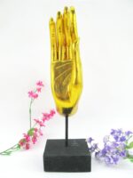 Goldene rechte und linke XL Hand Buddha´s aus Echtholz – Bild 2